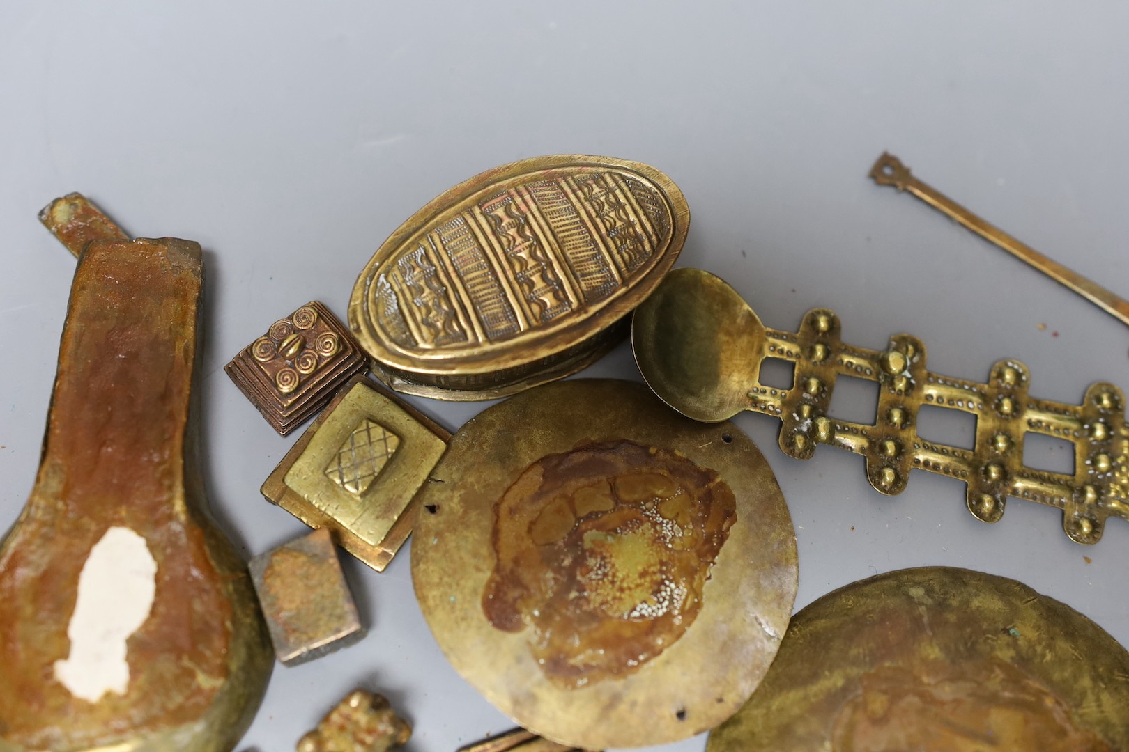 A group of Ashanti / Akan tribe gold dust weights and measures